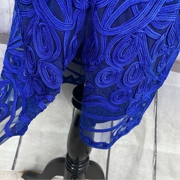 JS Collections Size 2 Sheath Royal Blue 3/4 Sleeve Round Neck Dress Formal NWOT - Picture 8 of 13